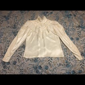 VTG Gunne Sax Jessica McClintock Cream Lace Top